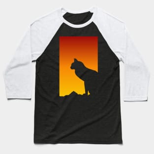 Sunset Cat Housecat - Cat Lover - Cat Lady Cat Dad Cat Gift Baseball T-Shirt